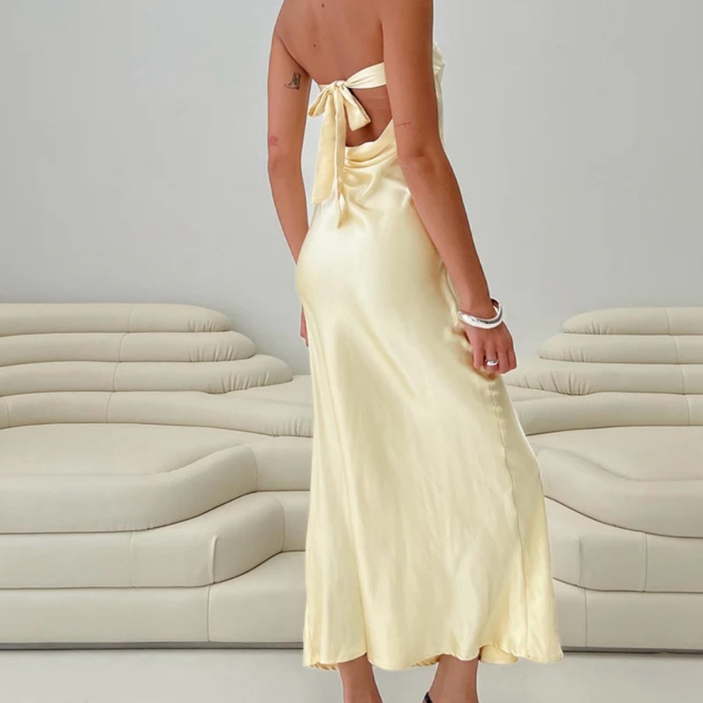 Princess Polly Yellow Satin Dress